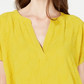 Alfani Women's V Neck Textured Top Yellow Size PL