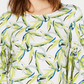 Alfani Women's Bell Sleeve Printed Top White Size PM