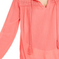 Charter Club Women's Tassel Tie Eyelet Linen Top Pink Size Small