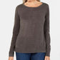 Karen Scott Women Purple Ribbed Solid Long Sleeve Blouse Top Size Petite S