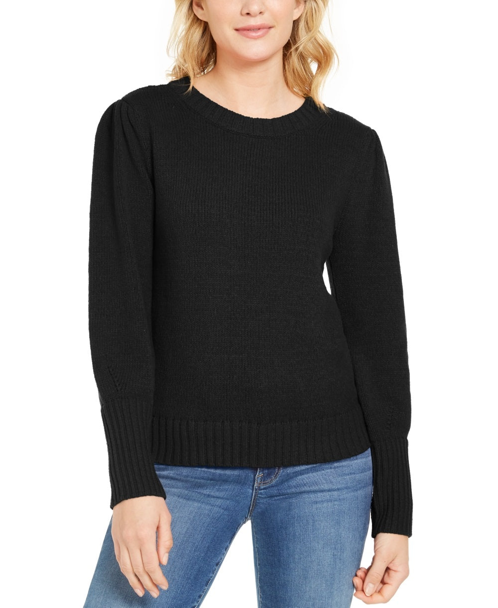 Style & Co Women's Puffy Sleeve Sweater Black Size X-Large
