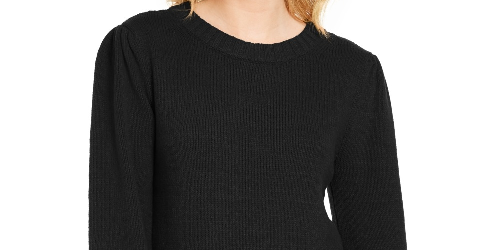 Style & Co Women's Puffy Sleeve Sweater Black Size X-Large