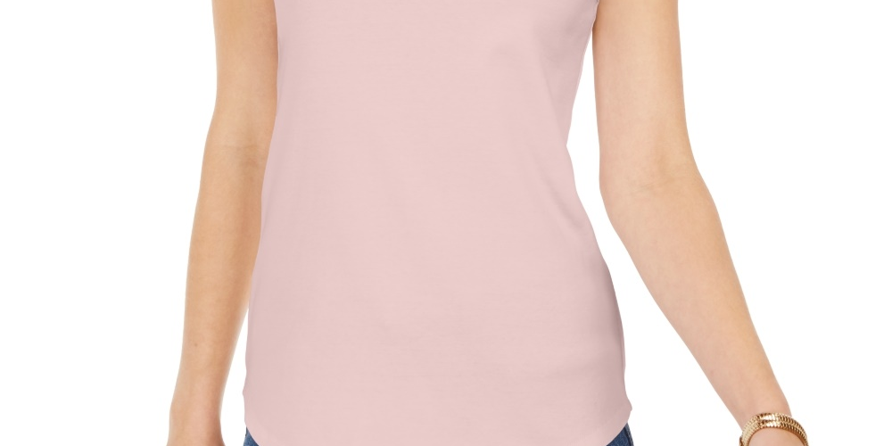Charter Club Women's Supima Cotton Scoop Neck Tank Top Pink Size X-Small