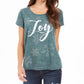 Style & Co Women's Joy Graphic Print T Shirt Green Size Petite X-Large