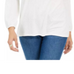 Style & Co Women's Lace Shoulder Top White Size PL