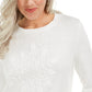 Karen Scott Women's Snowflake Applique Sweater White Size Small