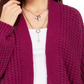 Style & Co Women's Chunky Cable Knit Open Front Cardigan Pink Size X-Small