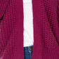 Style & Co Women's Chunky Cable Knit Open Front Cardigan Pink Size X-Small