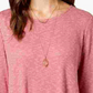 Style & Co Women's Waffle-Knit Top Red Size Large