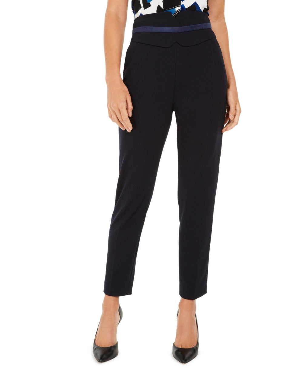 Calvin Klein Women's High-Waisted Pants Navy Size 4