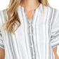 Charter Club Women's Linen Striped Tie Top White Size X-Small