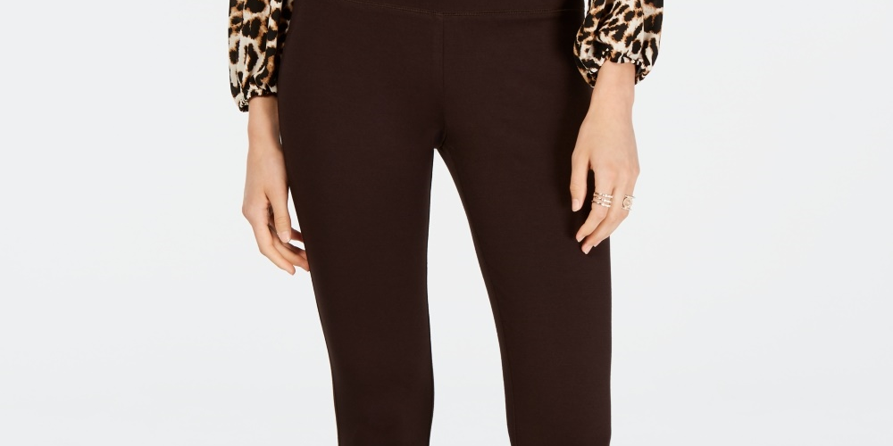 INC International Concepts Women's Seamless Leggings Brown Size Petite Small