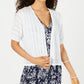Charter Club Women's Petite Pointelle Open-Front Cardigan White PS