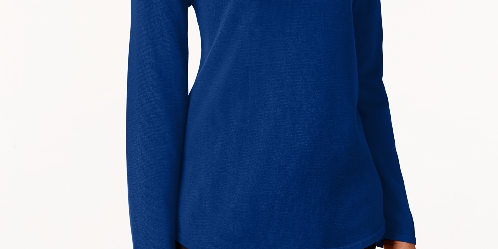 Karen Scott Women's Petite Cotton Sweater Bright Blue Size Petite X-Large