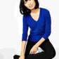 Charter Club Women's V-Neck Cashmere Sweater Blue Size Petite Small