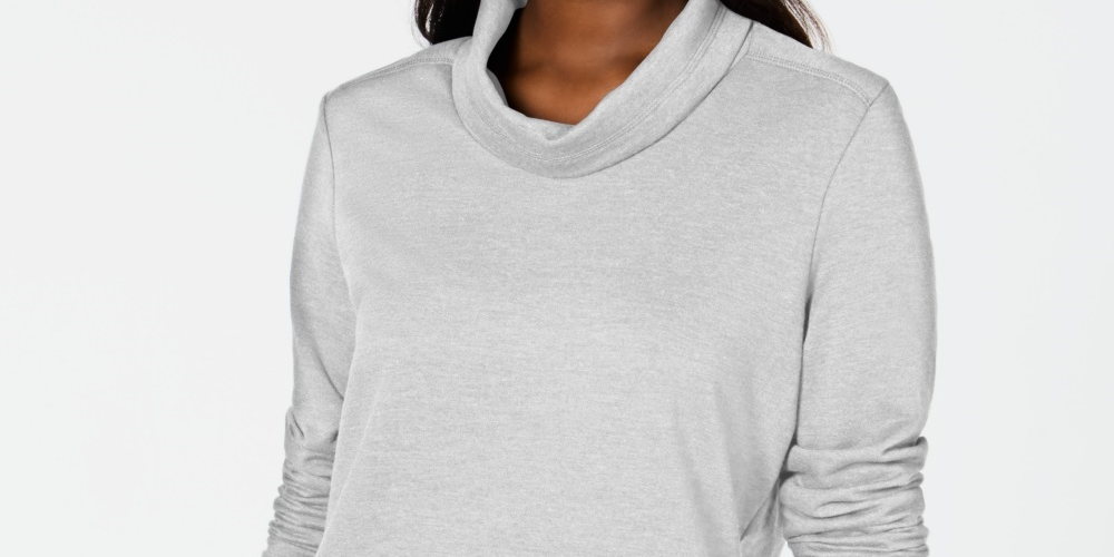 Karen Scott Women's Sport Cowl Neck Top Gray Size Medium