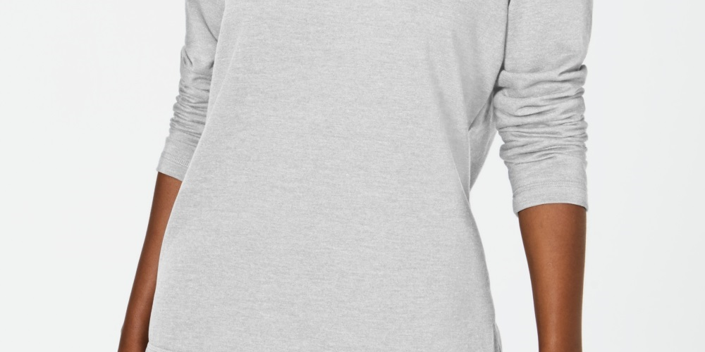Karen Scott Women's Sport Cowl Neck Top Gray Size Medium