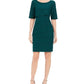 Connected Women's Petite Zig-Zag Sheath Dress Green Size 6 Petite