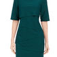 Connected Women's Petite Zig-Zag Sheath Dress Green Size 6 Petite