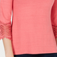 Charter Club Women's Petite Cotton Lace-Trim Top Pink PS