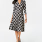 Charter Club Women's Plaid V-Neck Dress Black Size X-Large