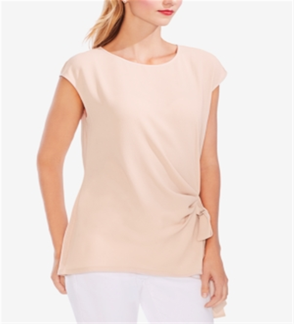 विंस कैमूटो महिलाओं के लिए क्रेप साइड टाई ब्लाउज पीच, साइज़ 2XL