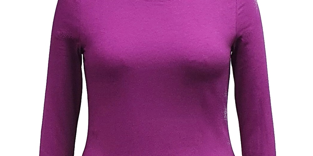 Style & Co Women's Long Sleeve Top Purple Size Large