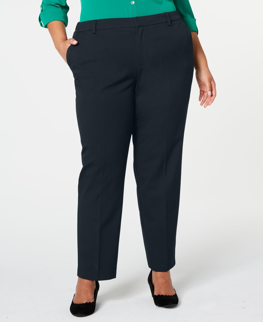 Charter Club Women's Plus Slim-Leg Ankle Pants Blue 14W