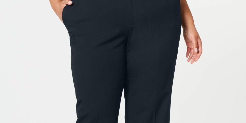 Charter Club Women's Plus Slim-Leg Ankle Pants Blue 14W