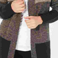 Karen Scott Women's Colorblocked Open Front Cardigan Brown Size Large