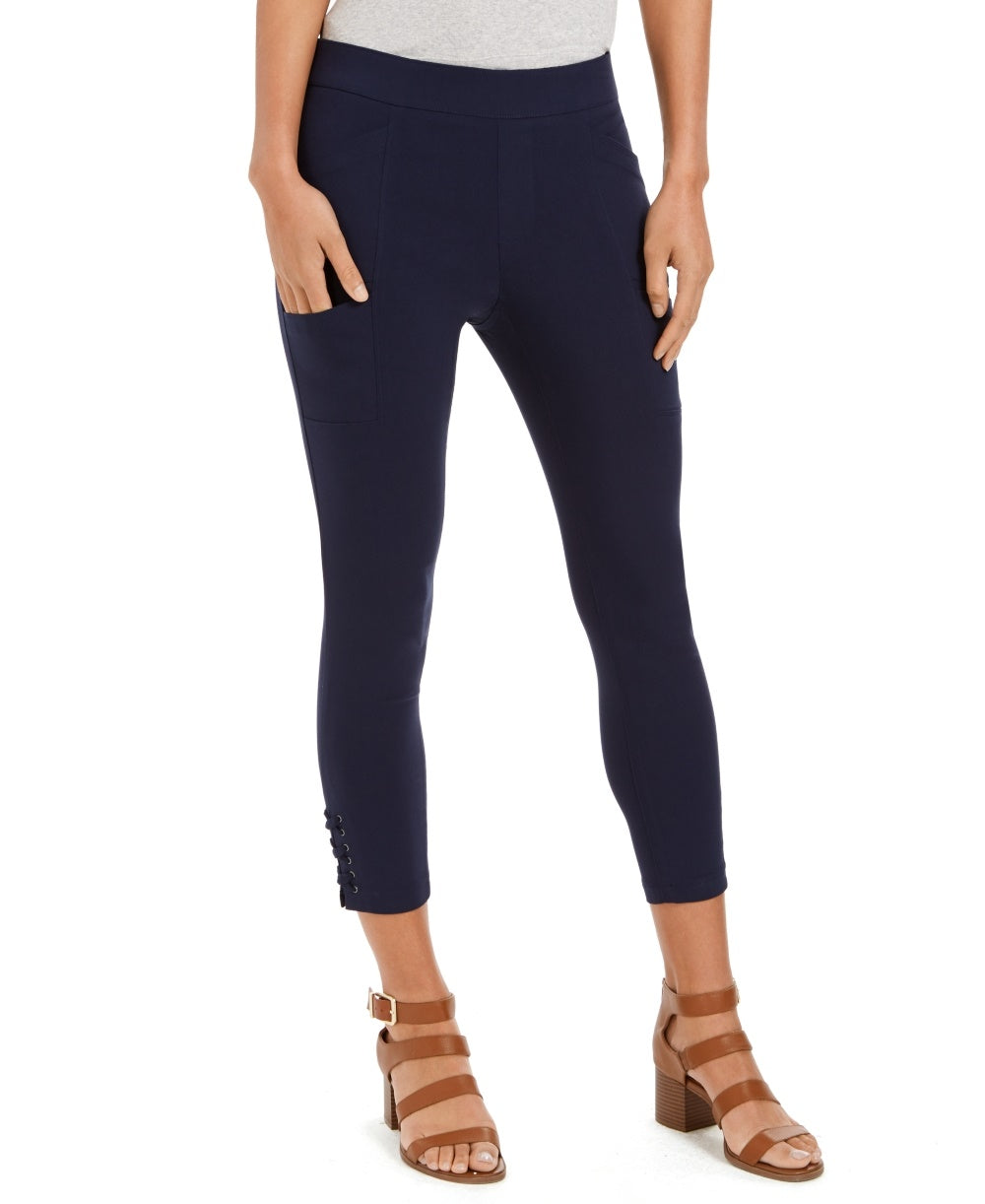 Style & Co Women's Cropped Utility Pants Blue Size 16