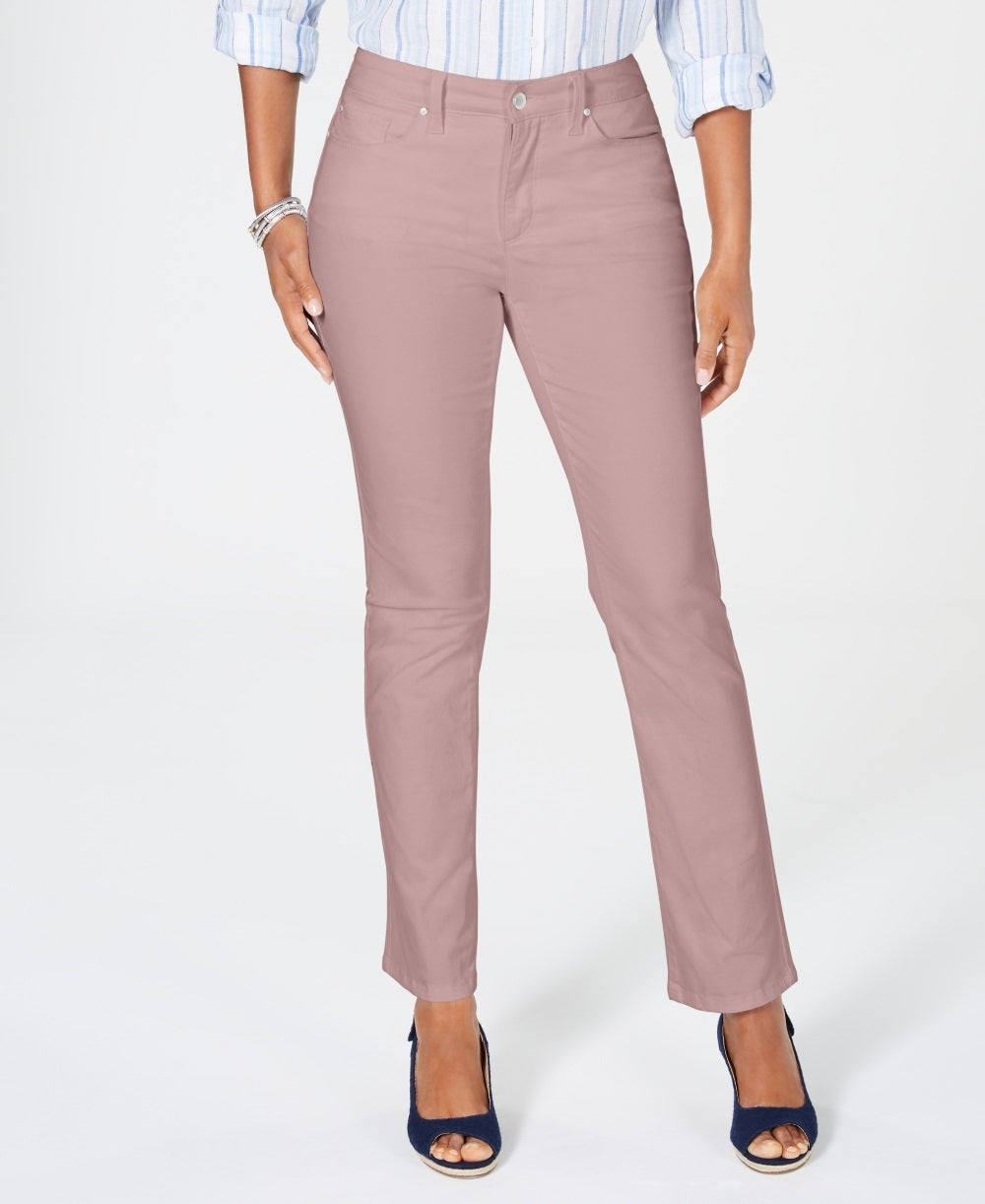 Charter Club Women's Petite Lexington Straight Leg Jeans Pink Size 4 Petite