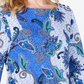 Charter Club Women's Printed Cotton 3/4 Sleeve Top Blue Size X-Small