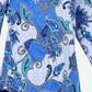 Charter Club Women's Printed Cotton 3/4 Sleeve Top Blue Size X-Small