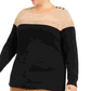 Charter Club Women's Plus Size Metallic Bi-Color Sweater Beige Size 1X
