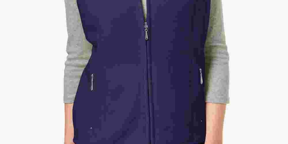 Karen Scott Women's Fleece Zip Front Vest Purple Size PS