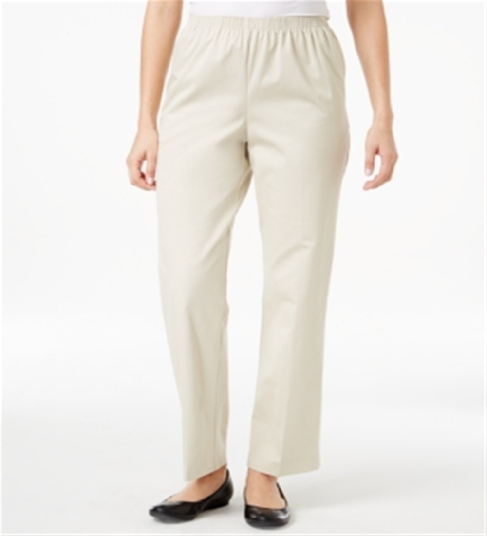 Alfred Dunner Women's Classics Twill Pull on Pants Brown Size 12