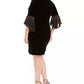 Connected Women's Plus Size Velvet Bell-Sleeve Dress Black Size 20W