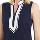 Charter Club Women's Seersucker Woven Tunic Top Blue Size X-Small