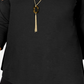 JM Collection Women's Asymmetrical Hem Ladder Sleeve Top Black Size Small