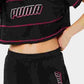 Puma Women's Modern Sports Cotton Mesh Colorblocked Cropped T-Shirt Black Size Large