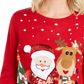 Karen Scott Women's Friendly Santa Sweater Red Size Small