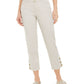 Charter Club Women's Button Cuff Tummy Control Capri Pants Beige Size 6