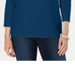 Karen Scott Women's Three-Quarter-Sleeve Top Blue Size Small