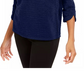 NY Collection Women's Petite 3/4-Sleeve Textured Top Blue Size Petite Medium