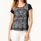 Style & Co Women'sBrushstroke-Print Polo Top Black Size PS