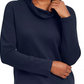Karen Scott Women's Petite Funnel-Neck Top Black Size PL