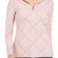 Charter Club Women's Printed Half-Zip Top Pink Size Medium