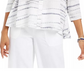 Style & Co Women's Printed Button-Down Swing Top  White Size X-Small