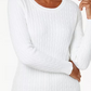 Karen Scott Women's Cotton Cable-Knit Sweater WhiteSize PL